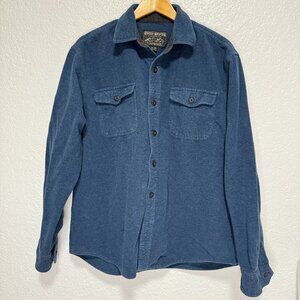 Grizzly Mountain Men's XL Blue Flannel Chamois Button-Down Shirt - 100% Cotton